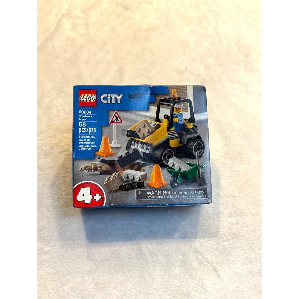 LEGO City Roadwork Truck 60284 Construction Vehicle Building Toy 58 Pcs Set - Picture 2 of 4
